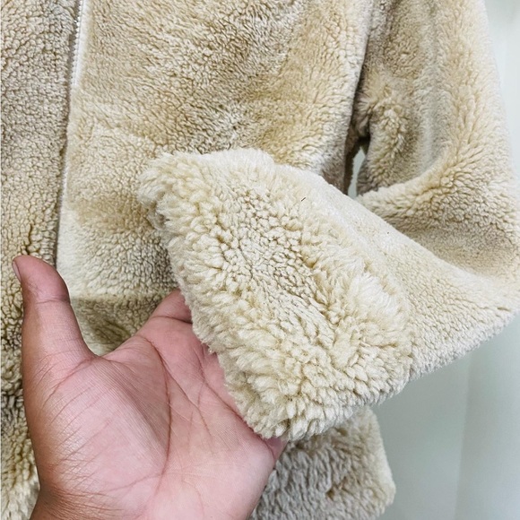 FASHION FAUX FURRED BEIGE ZIPPER HOODIE FOR WOMEN’S - Picture 8 of 8